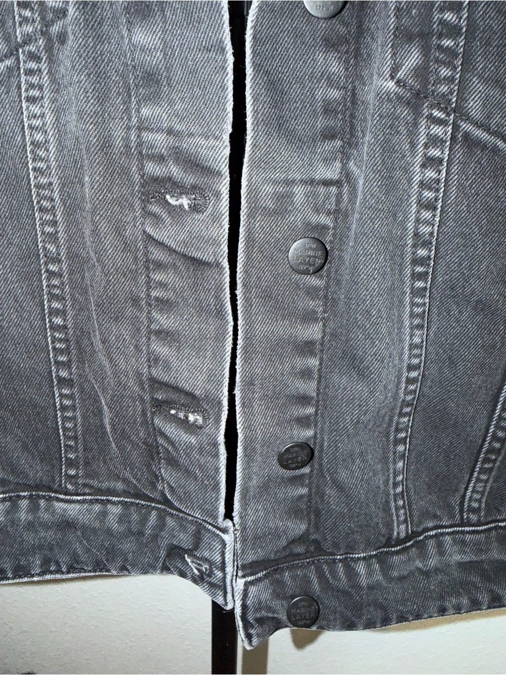 Marine Layer Washed Black Denim Jean Jacket Cotton truckers jacket - Picture 4 of 16